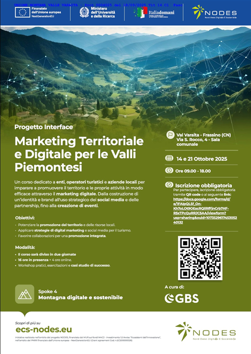 Marketing digitale e progettazione culturale: aperte le iscrizioni a due corsi gratuiti in valle Varaita